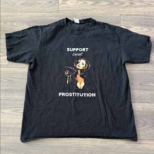 Port and Company Black Tee with Artistic Graphic